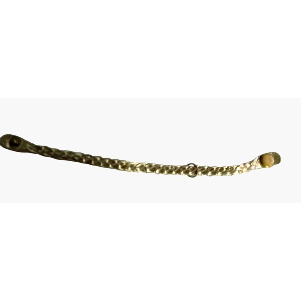 Braided Metallic Gold Leather Bracelet Charm Holder Snap Closure - Picture 3 of 8